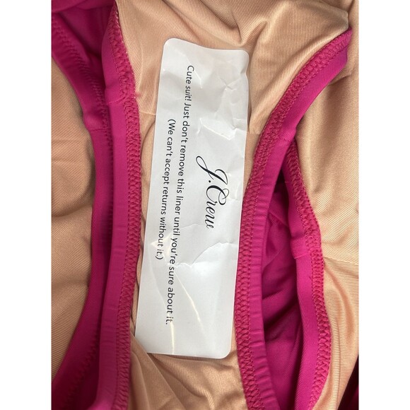 J. Crew NWT Ruched V Neck One Piece Sz 24 Swimsuit‎ Fuchsia BC116 Full Coverage - Picture 7 of 10